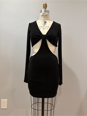 Isalis Kate Cut Out Long Sleeve Mini Dress Size Small